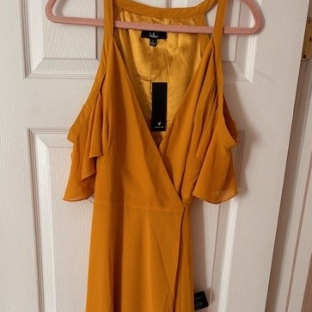 New with Tags! Yellow Flutter Sleeve Dress - Perfect for Wedding Guests or Bride